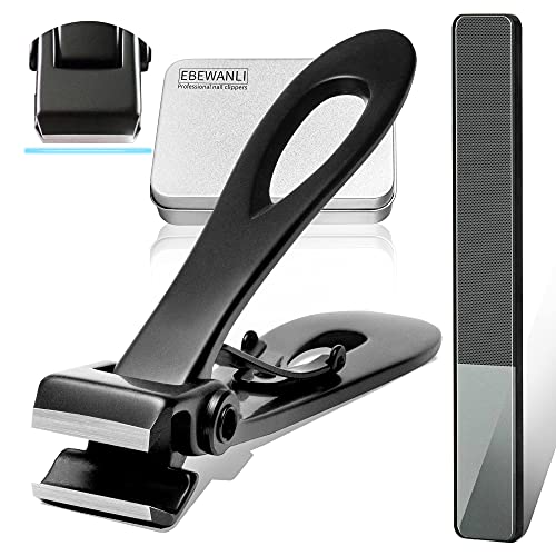 EBEWANLI Straight Nail Clipper, 17mm Wide Jaw Opening Extra Large Toenail Clippers for Thick Nails or Tough Fingernail & Ingrown Toenail, Heavy Duty Thick Toenail Clippers for Seniors, Men, Adult - style: 2 Piece Set