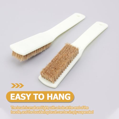 DOITOOL 2pcs Bouldering Stone Cleaning Brush with Stiff Boar Bristles and Sturdy Handle, Portable Outdoor Rock Climbing Brush for Chalk Hold Maintenance and Crevice Cleaning