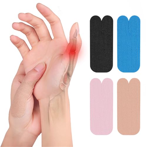 Thumb Protecting Tape Thumb Straps, Self Adhesive Big Finger Cover Stickers, Stretchy Athletic Tape, Elastic Finger Pain Relieving Patch for Sport, Joint Support Arthritis Sprains Strains (40 PCS) - color: 40 Pcs