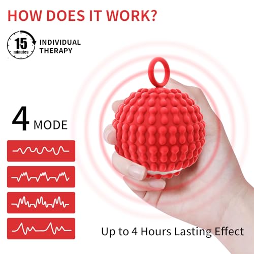 Physical Vibration Therapy Ball, Presents Gifts for Women | Rechargeable Vibrating Massage Ball 4-Speed Mode, Hand Therapy Balls, Relief Hand Tremors (Parkinson), Stress Relief