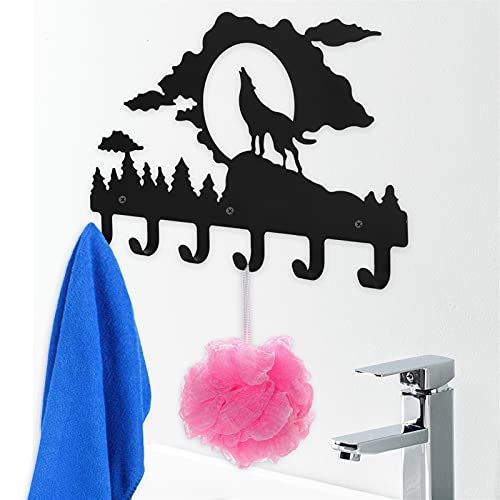 Wall Mounted Coat Rack 1Pc Iron Wall-Mounted Coat Clothes Hook Rack Wall-Mounted l Iron Wall Hook for Bedroom （15.72X9.43X1.18inch） Coat Rack Tree