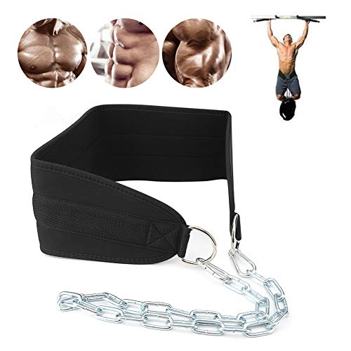 Pull Up Weighted Dip Belt, Dual Gym Equipment, Heavy Duty Steel Chain for Strength Training, Belt for Pull Ups, Dips, and Various Exercises,