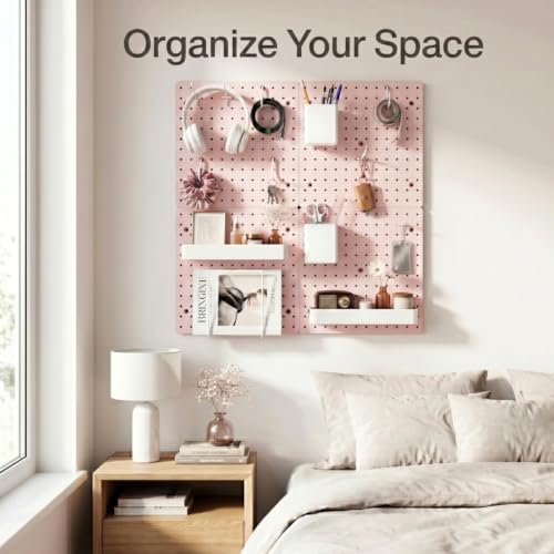 FZK 28-Packs Peg Board Organizer Accessories Kit, Transparent | Includes ABS bins, shelves, book racks, and pegboard hooks, fits standard pegboards, ideal for home, office and craft room - color: Clear