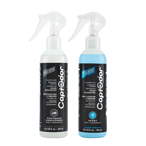 Captodor Sports & Footwear Freshening Spray - 2 x 8.12oz (240 ml) Travel Bottles - Mist for Shoes, Apparel & Equipment - style: Mixed