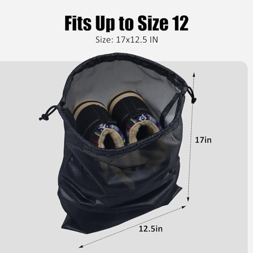 Gloppie Shoe Bags for Travel, (4-Pack) Shoe Storage Bag with Drawstring, Packing Organizer for Sneakers, Gym, Luggage, Closet, Weekender Overnight Travel Essentials - style: 4-pack