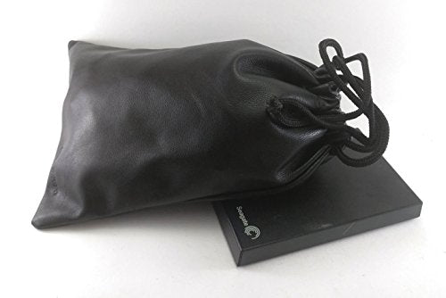 Multiple use Lambskin Leather Pouch with Drawstrings: (Black, 23 cm X 31 cm) - color: Black
