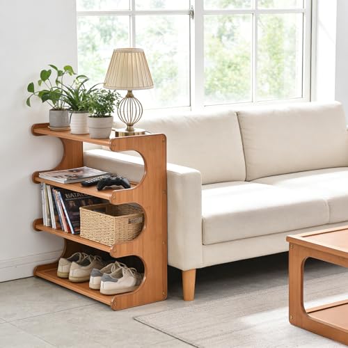 Shoe Rack,Small 4 Tier Shoe Organizer Storage Shelf,Bamboo Narrow Shoe Closet,Small Space Shoe Rack,for Entryway Closet 18.89×7.48×19.3inch - size: 4 Tier-18.89" Wide