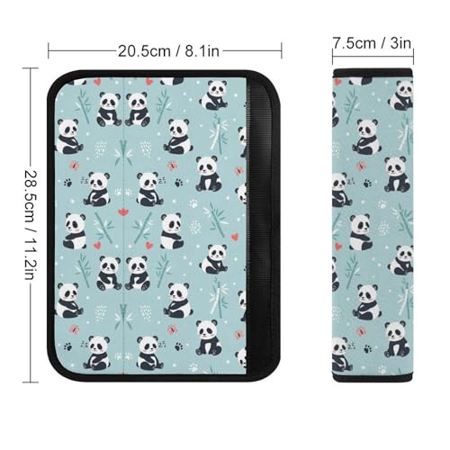 2 Pack Cartoon Panda Car Seat Straps Shoulder Pads Soft Padded Seat Belt Cushion for Kids, All Vehicles, Pressure Relief - color: Pattern 26