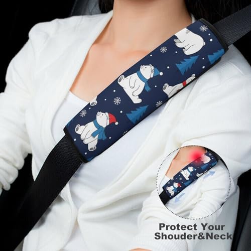 2 Pack Polar Bears Seat Belt Shoulder Pad Universal Fit Harness Pads Strap for Kids, Car Seats Pushchair Strollers High Chair Pushchair, Shock Absorption - color: Pattern 492
