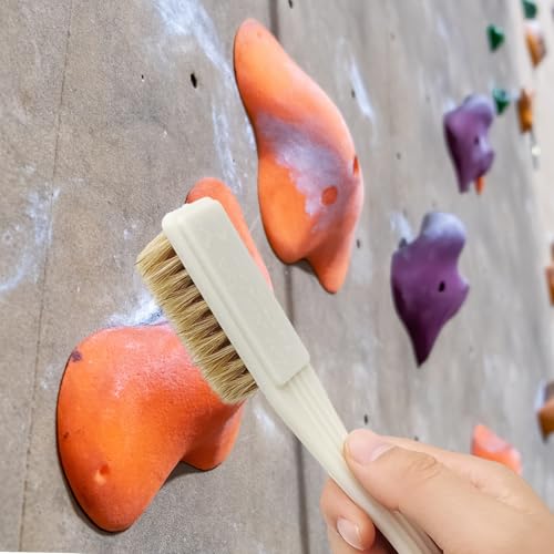 BLMHTWO 2PCS Climbing Brush, Sturdy Rock Climbing Brush with Thick Ultra Durable Boar's Hair Bristles Bouldering Brushes Climbing Chalk Brushes for Indoor Rock Outdoor Mountain