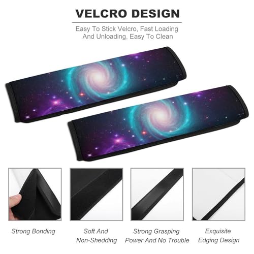 2 Pack Universe Outer Space Blue Purple Starry Sky Night Pattern Car Seat Straps Shoulder Pads Soft Padded Seat Belt Cushion for Kids, All Vehicles, Pressure Relief - color: Pattern 917