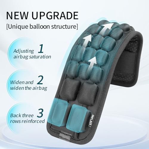 JFT Shoulder Strap Pad 3D Air Cushion Adjustable Air Pressure Suitable for All Kinds of Backpacks 2Pcs(Black) - size: Three Rows