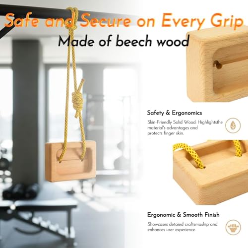 Hangboard for Climbing 1 Pair Wooden Fingerboard Pull up | Fingerboard Climbing for Climbers Tree Hand Playground Enhances Grip Strength Indoor Outdoor Doorway