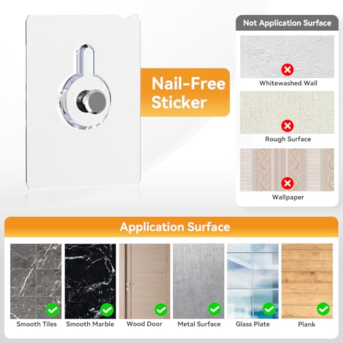Wall Mounted Shoes Rack 4Pack with Sticky Hanging Strips, Plastic Shoes Holder Storage Organizer,Door Shoe Hangers (SM03-White-4) - color: SM03-White-4