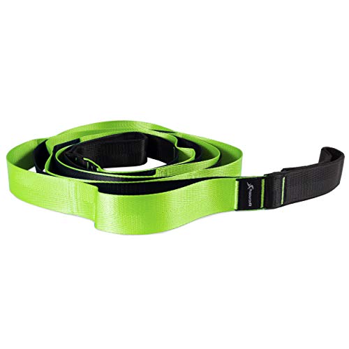 ProsourceFIt Multi-Loop Stretching Strap 8 Ft for Yoga, Pilates, Physical Therapy, Sports, Dance & Gymnastics to Improve Posture, Increase Flexibility and Mobility, 3 dual-toned colors available