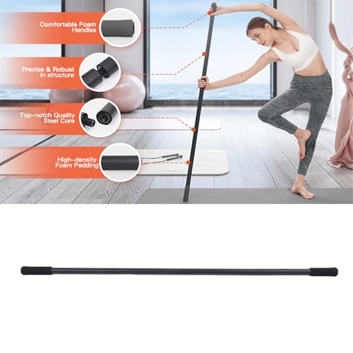 5 ft Yoga Stick, Balance Strengthen Body Detachable Design for Muscle Training, Morning Stretch, Lower Back Release, Joint Ache Relief, Shoulder Yoga Stick, Postural Promotion Tool