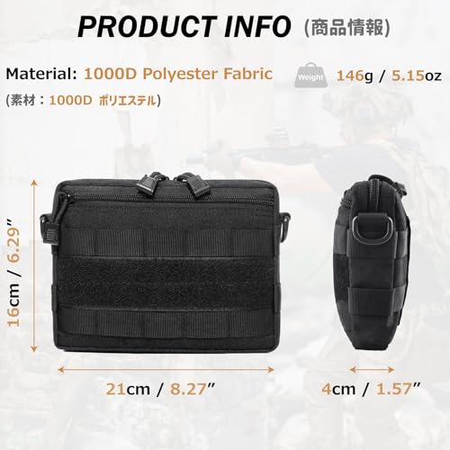 Azarxis Equipment Multi-Purpose Tactical EDC Admin MOLLE Pouch Utility Tools Bag Organizer Military Waist Belt Modular Attachment - color: #04 - Green