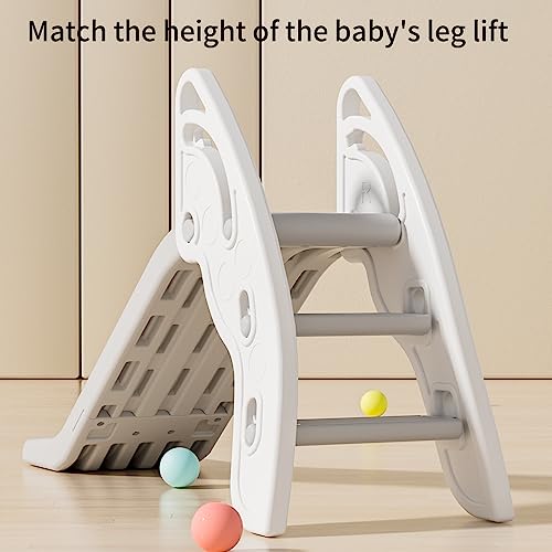 Toddler Slide Large Play Climber Slide PlaySet with Extra Long Slipping Slope Indoor Slide Kids Slide Toddler Playground Toddler Slide Outdoor Toys for Toddlers (White) - color: White