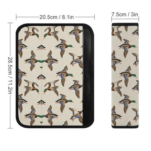 Soft Padded Seat Belt Cover for Girls and Boys, Stroller Pushchair High Chair, 2 Piece Flying Mallard Ducks Shoulder Protector Anti-Slip Pad - color: Pattern 49