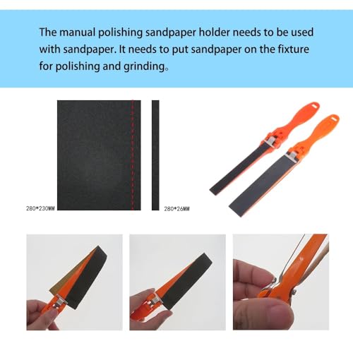 5Pcs/Set Handheld Sandpaper Clamp Polishing Tool, Sanding Paper Clip Holder Abrasive Board for Grinding Buffing Jewelry Plastic Wood Products