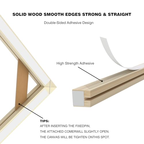 DIY Wood Canvas Stretcher Bars Kit, 1.25" Gallery Depth, 10" x 18" | Gallery wrapped canvas frame kit for oil painting and prints, sturdy wooden wall art frame, easy assembly, made in USA - size: 10"x18"