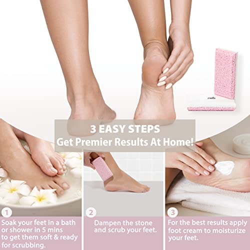 Glass Pumice Stone Callus Remover for Feet, Elbows, Hands, and Knees, Spain Made - 2 in 1 Pedicure Exfoliator and Scrubber for Rough, Hard Skin (Pink Color) - style: Pink - 2 Count ( Pack of 1)