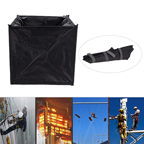 Rock Tree Climbing Rope Storage Basket Portable Folding Throwing Cord Frame Bag Heavy Duty Nylon Organizer Gear Equipment Carrier Pouch Black Outdoor Adventure