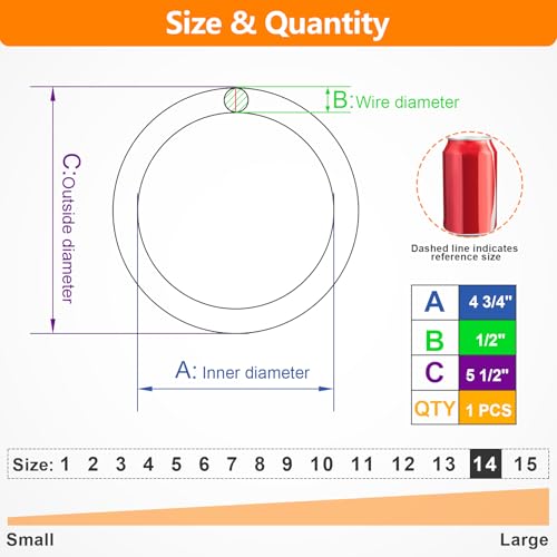 BEYOURD Metal O Rings, 304 Stainless Steel Welded Hardware Rings for Dog Collars & Leashes, Macrame, Ropes, Hanging Straps - color: Id120mm, size: WD12mm