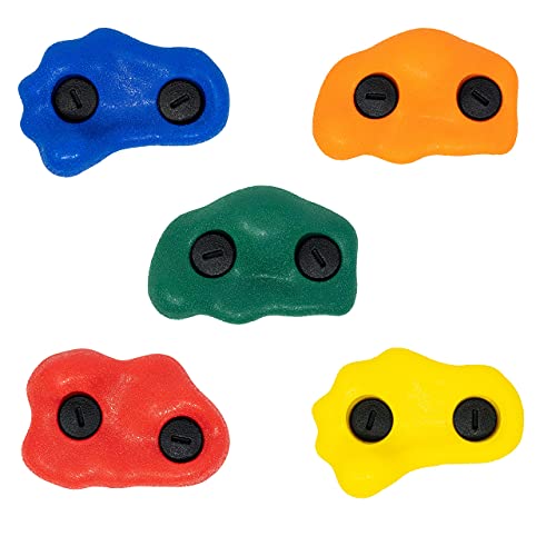 Squirrel Products Rock Climbing Holds for Kids, Deluxe Extra Large Climbing Rocks with Mounting Hardware - DIY Rock Wall Indoor & Outdoor Playground Accessories Wall Climbing Kit - Ages 3+ - style: 10 Pack with Patented Safety Plugs