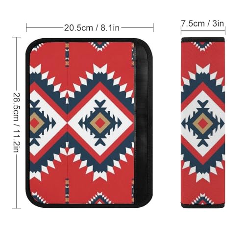 2 Pack Aztec Red Seat Belt Shoulder Pad Breathable Shoulder Harness Cover for Child, All Vehicles, Neck and Shoulder Support - color: Pattern 662