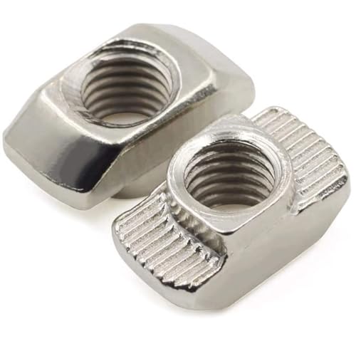 100 Pcs 3030 Series M3 T Nuts, T Slot Nut Hammer Head Fastener Nut, Nickel Plated Carbon Steel Nut for European Aluminum Profile,Drop in T Slot Nuts Assortment Kit(30-M3) - size: 30-M3(100 Pcs）