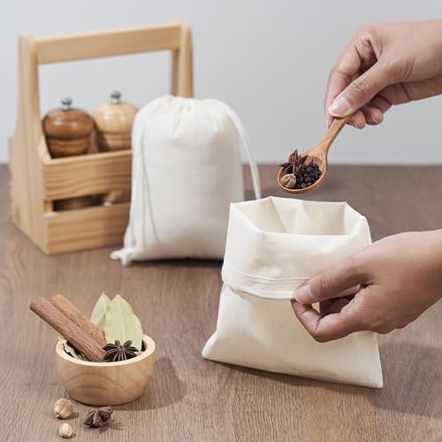 PALTERWEAR 100% Cotton Drawstring Bags 10‑Pack 6x8 Lightweight 70 GSM Muslin Pouch Set | Reusable Gift, Craft, Pantry, Travel Storage | Double Drawstring (Natural Beige, 6 x 8 Inches) - size: 6 x 8 Inches