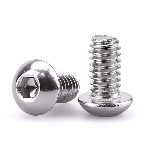 1/4-20 x 5/8" Button Head Socket Cap Bolts Screws, 304 Stainless Steel 18-8, Allen Hex Drive, Bright Finish, Fully Machine Thread, Pack of 25 - size: 1/4-20 x 5/8