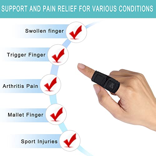 Finger Splint Finger Sleeves Protectors, Adjustable Trigger Finger Splints Thumb Splint Brace for Finger Support Compression Finger Tape for Arthritis - L - size: Large, style: Single