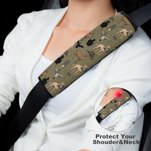 2PCS Hunting Green Deer Camouflage Car Seat Belt Pad Universal Soft and Comfortable Harness Pads Strap for Kids, Car Seats Pushchair Strollers High Chair Pushchair - color: Pattern 430