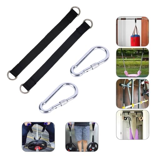 2 Pack Tree Swing Straps Hanging Kit 50cm 400lbs Heavy Duty Belt with Safer Lock Snap Hook Clip Carabiner Connector for Hammock Punching Bag Swings Chair Seat Gym Bar Handle Cable Outdoor