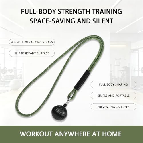 Pull Up Power Balls, Non-Slip Rock Climbing Grips, 40 Inch Rope Hand Exerciser for Chin Up Bar, Kettlebell, Barbell, Home Fitness Training