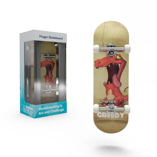 Wooden, pro Fingerboard 29mm Mini handboard、Premium Fingerboard Ideal for Dexterity maneuvers (Dinosaurs) - color: Dinosaurs