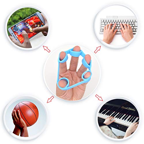 Finger Exercise Grip Strengthener, Finger Stretcher Hand Grip Resistance Bands Finger Extensor Exercise Bands for Carpal Tunnel Guitar Pianist Rock Climbing Tennis Trainer 3PCS