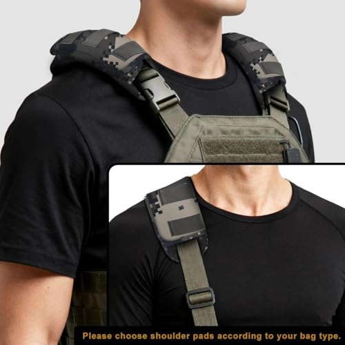 ZINMARK Tactical Shoulder Pad with Ultra-Thick Cushion for Vest Shoulder Straps and Backpacks, Comfort and Breathable,(1PCS-Camouflage-gray) - color: Camouflage-gray