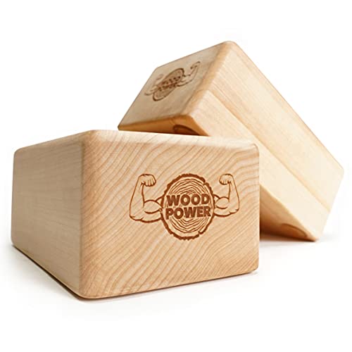WOODPOWER BalanceBlocks - Handstand Blocks & Yoga Block in One - Bodyweight Training, Gymnastics, Acrobatics, Yoga, Yoga prop and accessory, Lightweight, Good for Travel, Premium European Quality (Pack of 2) - size: Flat Edition