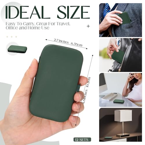 Geosar 12 Sets Manicure Set Nail Clippers Pedicure Kit 8 in 1 Grooming Stainless Steel Kits Nail Care Tools with Travel Case for Employee Coworker Teachers Nurse Gifts(Green) - color: Green