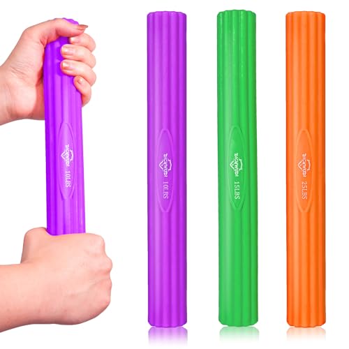 DICYWUDI Flex Therapy Bar and Grip Strength Trainers set, Physical Therapy & Resistance Bar for Golfers Elbow, Tendinitis, Wrist,Forearms Pain, Improve Grip Strength and Relieve Pain - color: Purple/Green/Orange