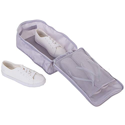JJ POWER Travel Shoe Bags, Foldable Waterproof Shoe Puches Organizer-Double Layer (2 Grey Shoe Bags) - color: Grey, size: 2 Packs