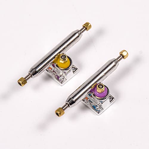 Fingerboard Trucks with Upgraded Urethane Bushings and Pivot Cup,34mm 32mm Width,Normal Kingpin (Silver, 32mm) - color: Silver, size: 32mm
