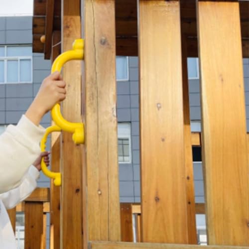 Qianly 2 Pieces Climbing Frame Handles Sturdy Construction Kids Climbing Handle Heavy Duty Playset Grips for Young Children, Red - color: Red