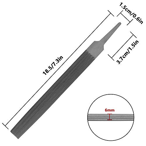 KALIM Half Round Medium Cut File, Double Cut Teeth, 6'' Length, Made of High Carbon Steel, Hand File without Handle Suitable for Wood, Metal, Sharpening, etc. - style: 6'' Half Round File