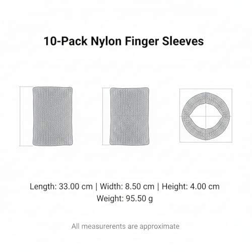 10-Pack Nylon Finger Sleeves for Basketball & Football, Snug Fit, Durable Sports Cover - color: Gray