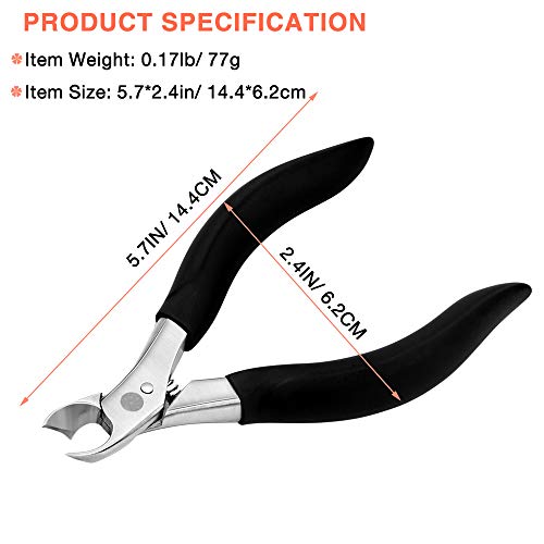 BEZOX Thick Toenail Clippers - Precision Large Toe Nail Clipper for Thick Nails, Comfort Grip Fingernail Clipper, Ergonomic Long Handle Nail Cutter, Professional-Grade Stainless Steel - color: Black