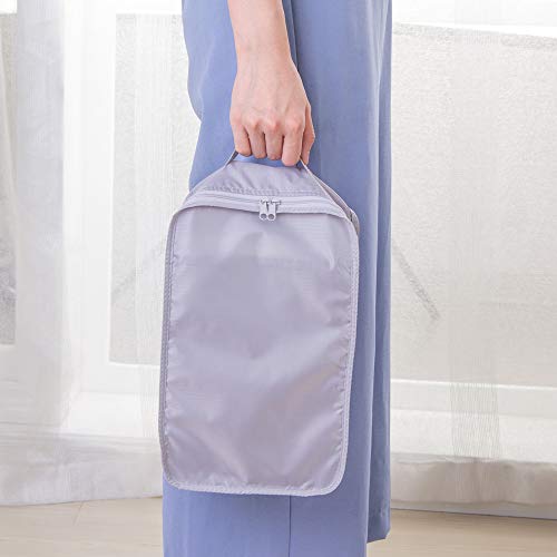 JJ POWER Travel Shoe Bags, Foldable Waterproof Shoe Puches Organizer-Double Layer (2 Grey Shoe Bags) - color: Grey, size: 2 Packs